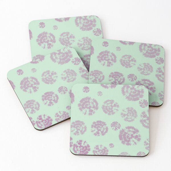 Item preview, Tie Dye Circles in Dahlia Violett on Light Green Background designed and sold by nabeArtist.