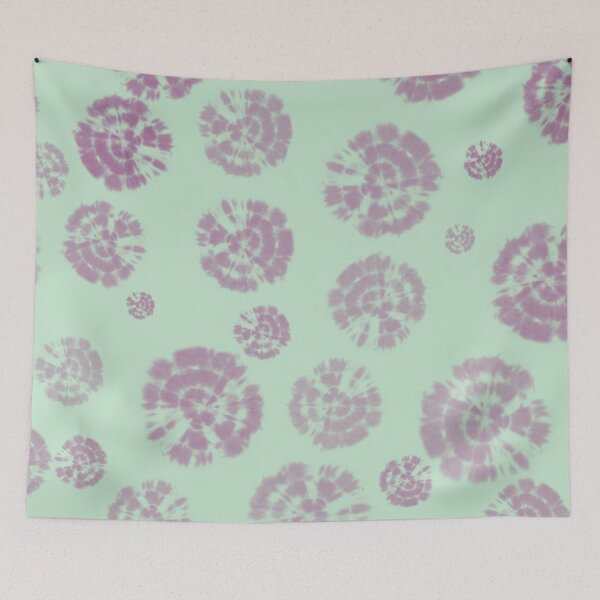 Item preview, Tie Dye Círculos en Dahlia Violett sobre fondo verde claro designed and sold by nabeArtist.