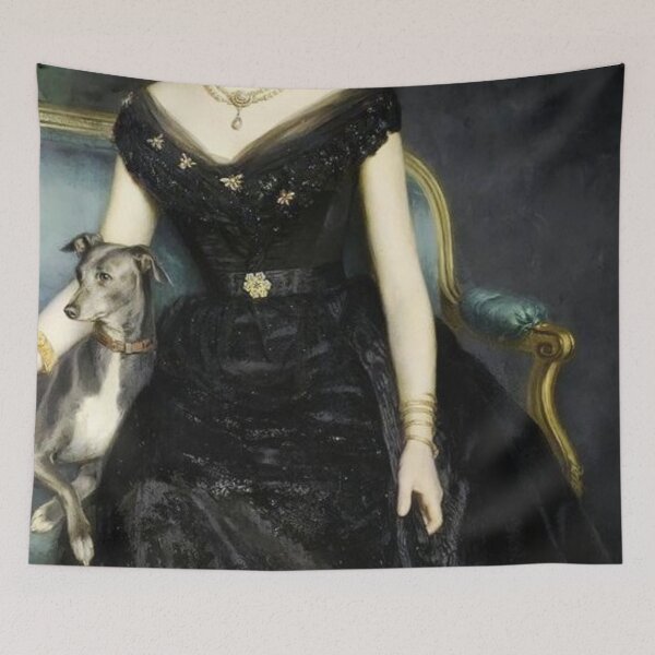 Item preview, Portrait of a Lady with Dog Renaissance Dress Painting  designed and sold by Bellathewilde.
