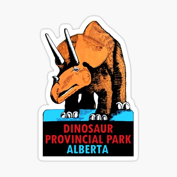 Item preview, Dinosaur Provincial Park Alberta Vintage Travel Decal designed and sold by hilda74.