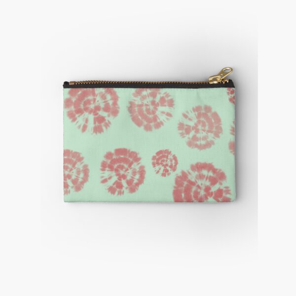 Item preview, Tie Dye Circles in Poinciana Red on Light Green Background designed and sold by nabeArtist.
