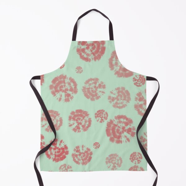 Item preview, Tie Dye Circles in Poinciana Red on Light Green Background designed and sold by nabeArtist.