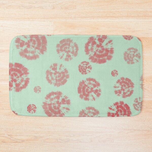 Item preview, Tie Dye Circles in Poinciana Red on Light Green Background designed and sold by nabeArtist.