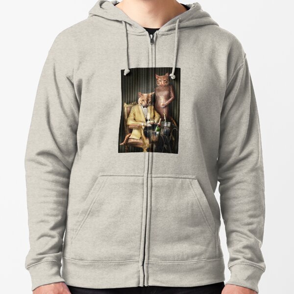 Cat Portrait - Moet and Piper Zipped Hoodie