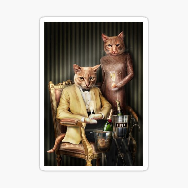 Cat Portrait - Moet and Piper Sticker