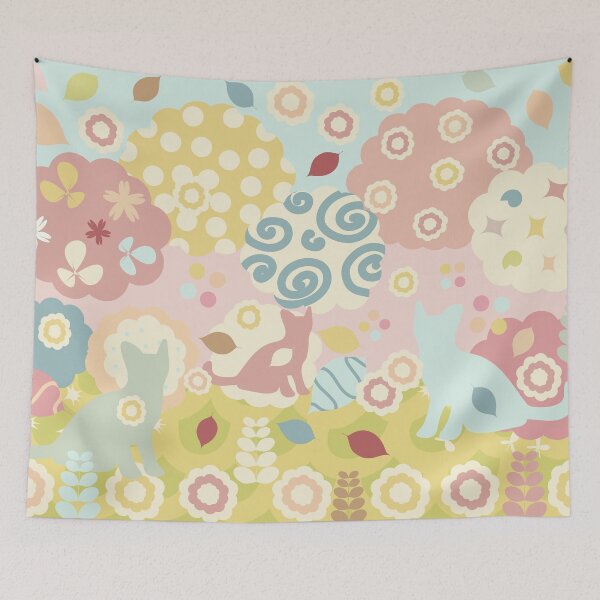 Item preview, Colorful Whimsical Cats Enchanted Garden  designed and sold by ZophiaSolaris.