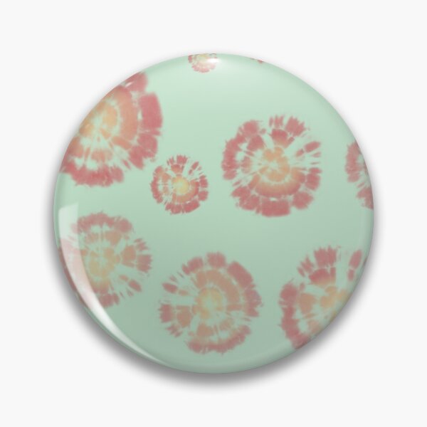 Item preview, Tie Dye Circles in Poinciana Red with Daffodil Yellow Center on Light Green Background designed and sold by nabeArtist.