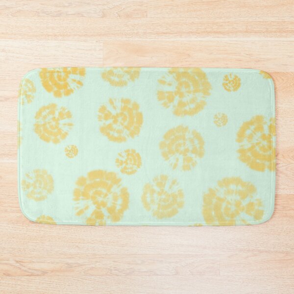 Item preview, Tie Dye Circles in Daffodil Yellow on Light Green Background designed and sold by nabeArtist.