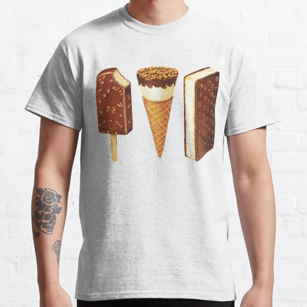 Ice Cream Flavors T-Shirt Man Colorful Waffle Cone Y2K T-Shirts