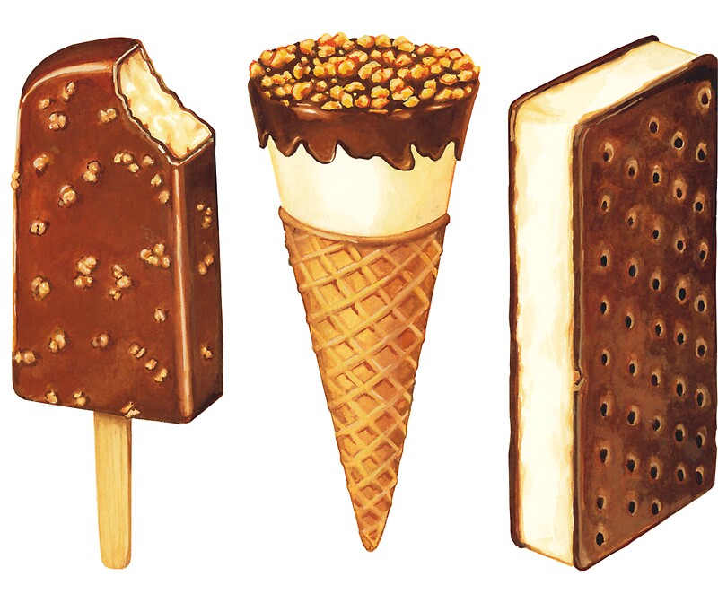 "Ice Cream Novelties" Stickers by Kelly Gilleran Redbubble
