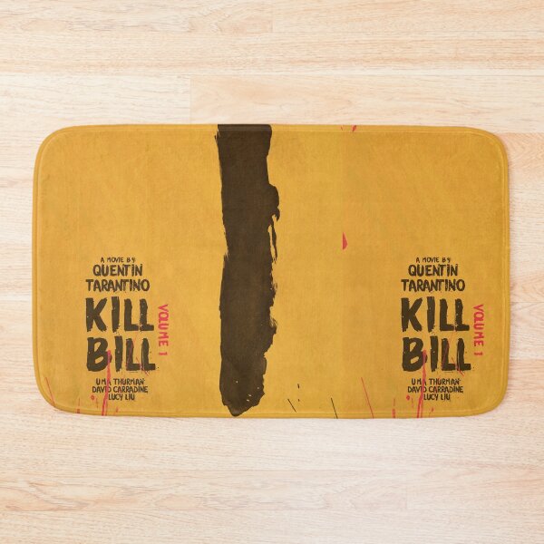 Aperçu de l'œuvre Kill Bill, Quentin Tarantino, affiche minimaliste du film, Uma Thurman, Lucy Liu, programme de film alternatif créée et vendue par Spallutos.