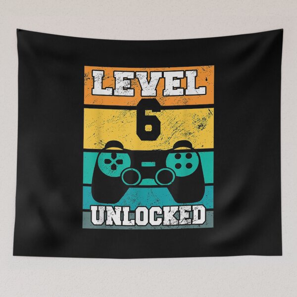 Item preview,  Level Unlocked Years Old Retro 80s 6th Birthday Gamer designed and sold by angelata.