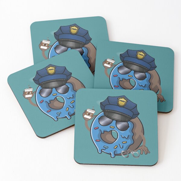 Item preview, Donut Police officer drinking coffee designed and sold by Donutlovers.