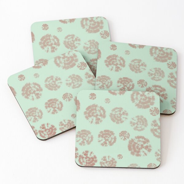 Item preview, Tie Dye Circles in Coca Mocca Brown on Light Green Background designed and sold by nabeArtist.