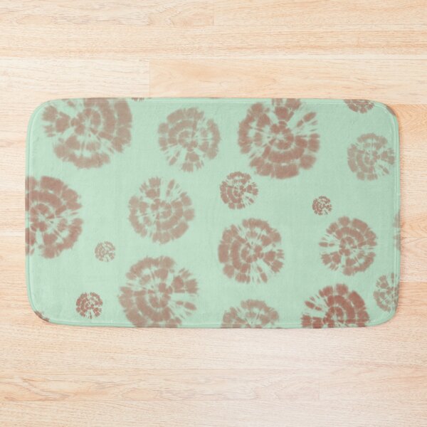 Item preview, Tie Dye Circles in Coca Mocca Brown on Light Green Background designed and sold by nabeArtist.