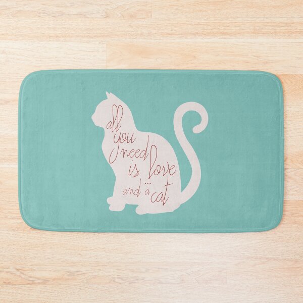 Item preview, Shabby chic illustration - all you need is love (and a CAT), typography, interior design, cats, love designed and sold by Spallutos.