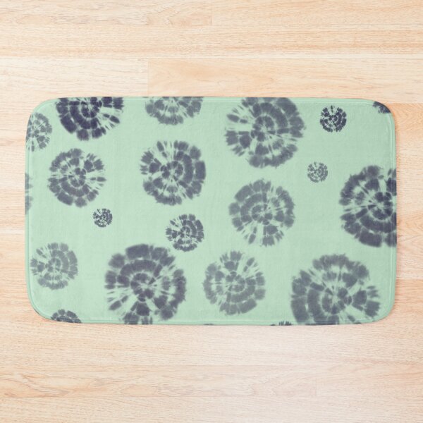 Item preview, Tie Dye Circles in Rhodonite Blue on Light Green Background designed and sold by nabeArtist.