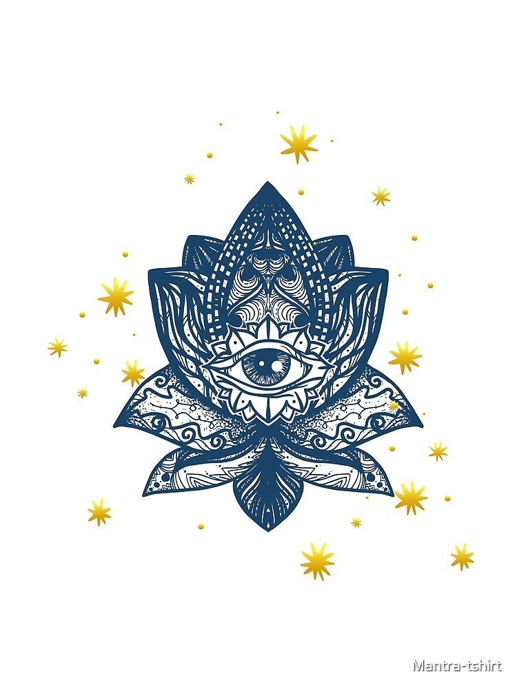 Thumbnail 5 of 5, Graphic T-Shirt, The sacred lotus designed and sold by Mantra-tshirt.