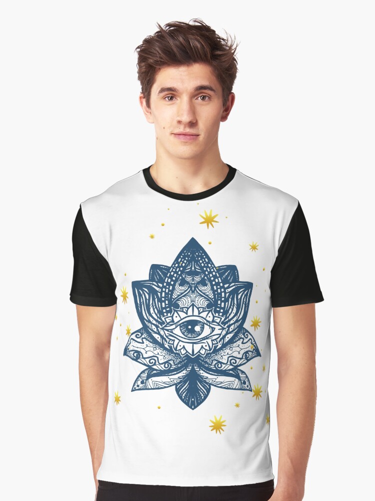 Thumbnail 1 of 5, Graphic T-Shirt, The sacred lotus designed and sold by Mantra-tshirt.