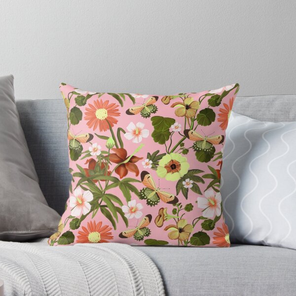Item preview, Modern Colorful Pink Floral Butterfly Pattern designed and sold by Happy  People Prints.