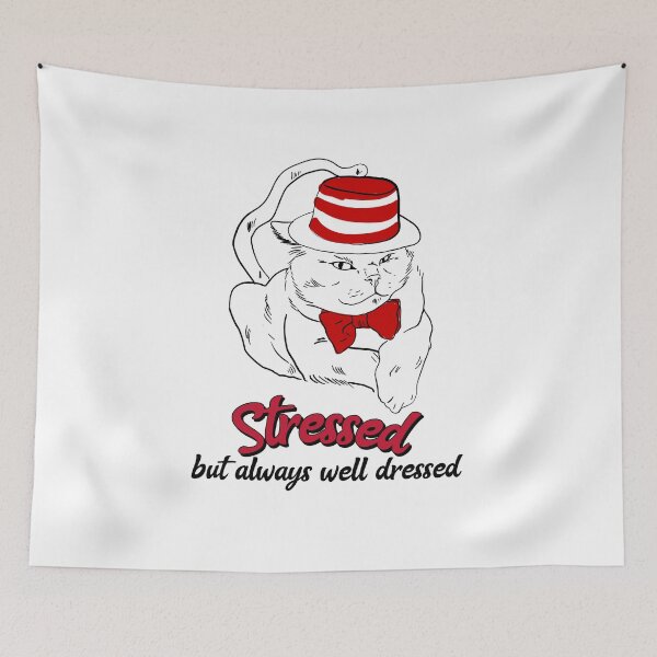 Item preview, Stressed But Always Well Dressed. Smart Cat With Hat And Bow Tie designed and sold by Rebel-Design.