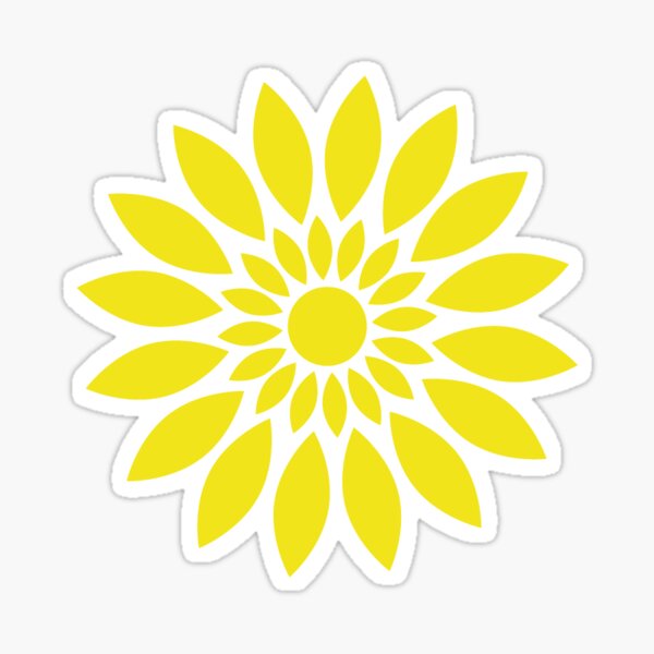 Yellow Abstract Daisy Sticker Sticker
