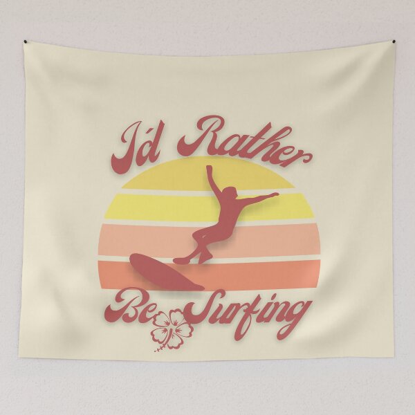 Item preview, Id rather be Surfing - I would rather be surfing - Rerto sun set - Surfer sun set - Chasing Sunsets designed and sold by MinimalSketches.