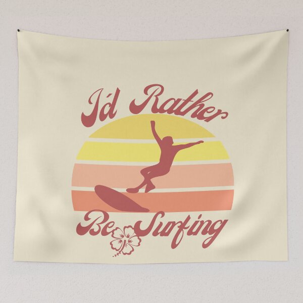Item preview, Id rather be Surfing - I would rather be surfing -Rerto sun set - Surfer sun set - Chasing Sunsets designed and sold by MinimalSketches.
