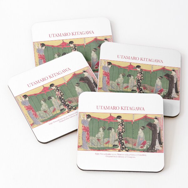 Item preview, Utamaro Kitagawa - Japanese Geishas vintage traditional scene designed and sold by FrostMintStudio.