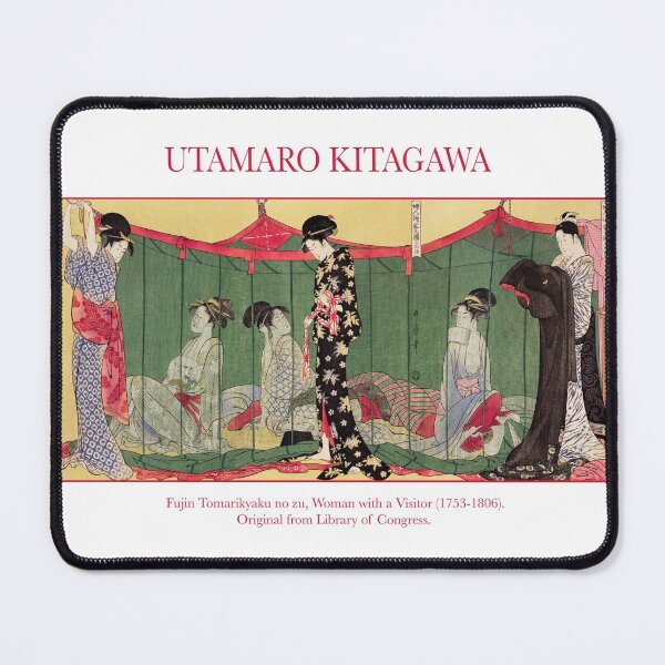 Item preview, Utamaro Kitagawa - Japanese Geishas vintage traditional scene designed and sold by FrostMintStudio.