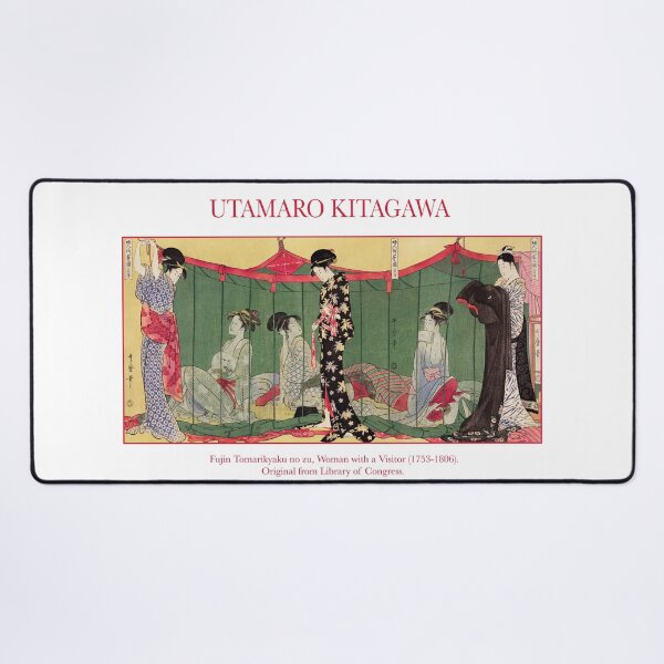 Item preview, Utamaro Kitagawa - Japanese Geishas vintage traditional scene designed and sold by FrostMintStudio.