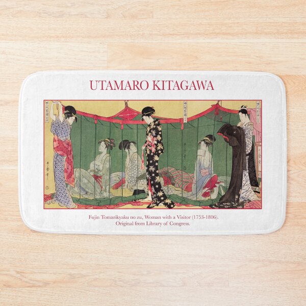 Item preview, Utamaro Kitagawa - Japanese Geishas vintage traditional scene designed and sold by FrostMintStudio.