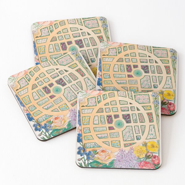 Item preview, Madame Jumel's Garden - Botanical vintage garden map flowers  designed and sold by FrostMintStudio.