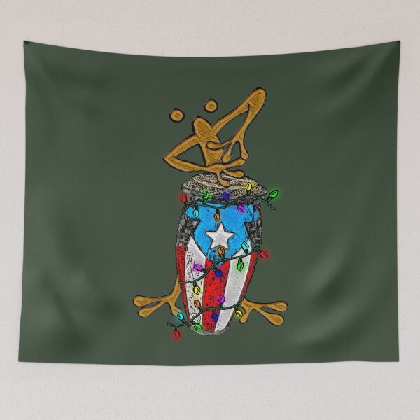 Item preview, Conga Coquí Taíno Puerto Rican Flag Xmas designed and sold by SoLunAgua ..