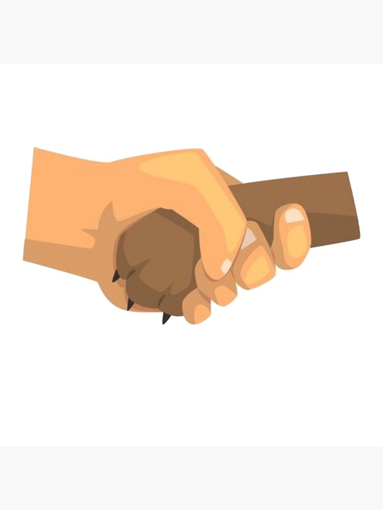 "Handshake hand and paw" Poster for Sale by Petsloveit Redbubble