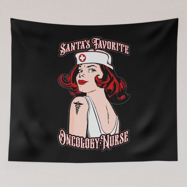 Item preview, Santas Favorite Oncology Nurse Christmas Vintage Pop Art designed and sold by GrandeDuc.