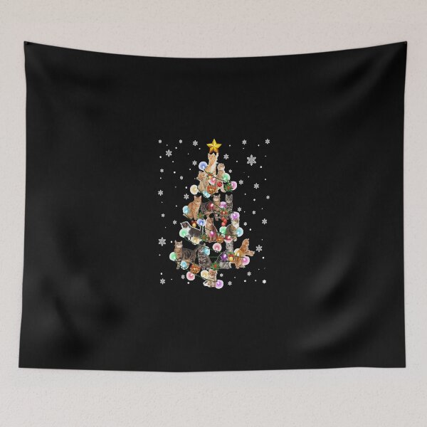 Item preview, Funny-Cats-Christmas-Tree-Tee-Ornament-Decor-Gift designed and sold by JohnCenass.