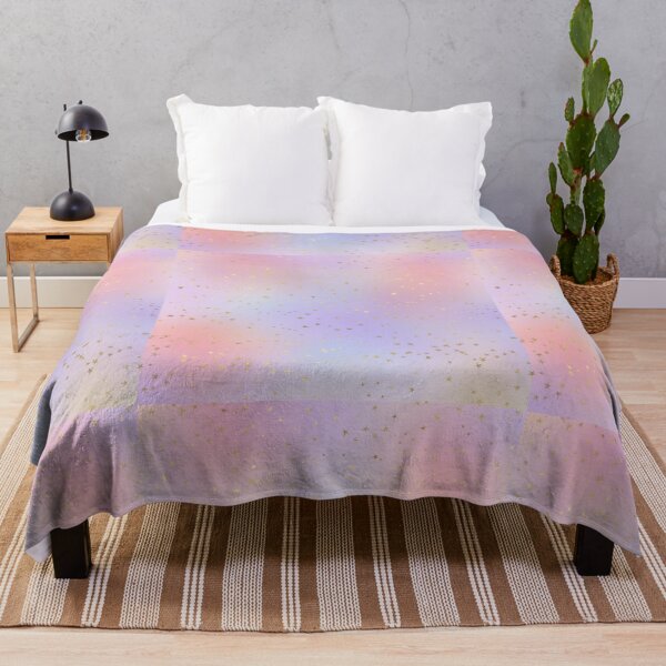 Item preview, Shiny gold foil stars on a purple and pink rainbow background designed and sold by AnnieHochmann.