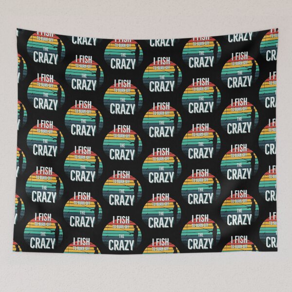 Item preview, I Fish To Burn Off The Crazy Retro Striped Sunset designed and sold by Zurickdesigns.