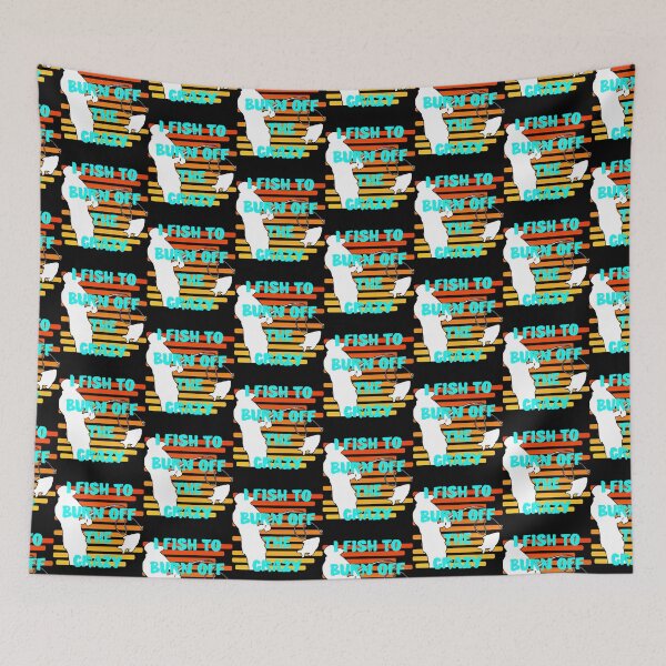 Item preview, I Fish To Burn Off The Crazy Retro Striped Sunset designed and sold by Zurickdesigns.