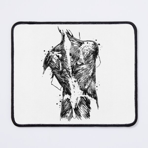 Item preview, Human Back With Muscles Black and White Anatomy Gift designed and sold by LotusGifts.
