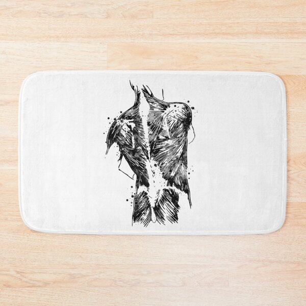 Item preview, Human Back With Muscles Black and White Anatomy Gift designed and sold by LotusGifts.
