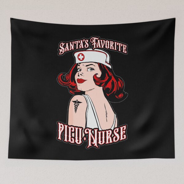 Item preview, Santas Favorite PICU Nurse Christmas Vintage Pop Art Girl designed and sold by GrandeDuc.
