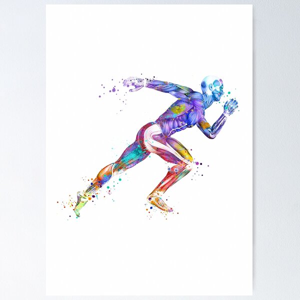 Item preview, Anatomy Runner Watercolor Sports Gift designed and sold by LotusGifts.