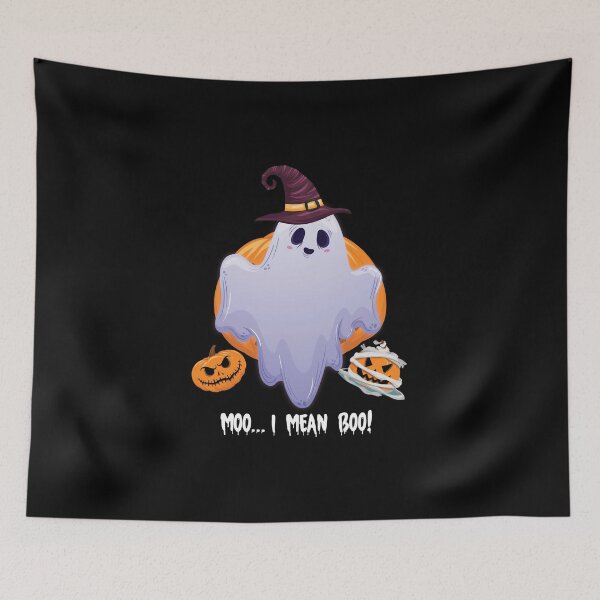 Aperçu de l'œuvre t-shirt d'halloween drôle moo je veux dire boo créée et vendue par JustBeReale.