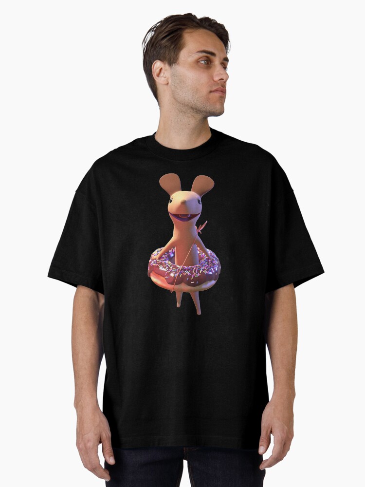 Thumbnail 2 of 7, Oversized T-Shirt, Hiiru the Mouse found a chocolate doughnut designed and sold by ullamermaid.