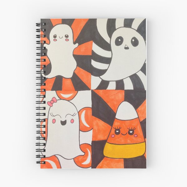 Item preview, Kawaii Halloween Ghosts and Candy Corn designed and sold by artbyalette.
