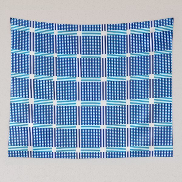 Item preview, Criss Cross Wide Line Pattern in Alternating Shades of Blue designed and sold by Neil Feigeles.