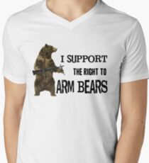 I Support the Right to Arm Bears, Grizzly Bears Men's V-Neck T-Shirt