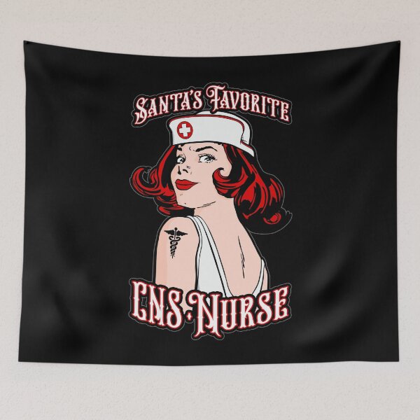 Item preview, Santas Favorite CNS Nurse Christmas Vintage Pop Art Girl designed and sold by GrandeDuc.